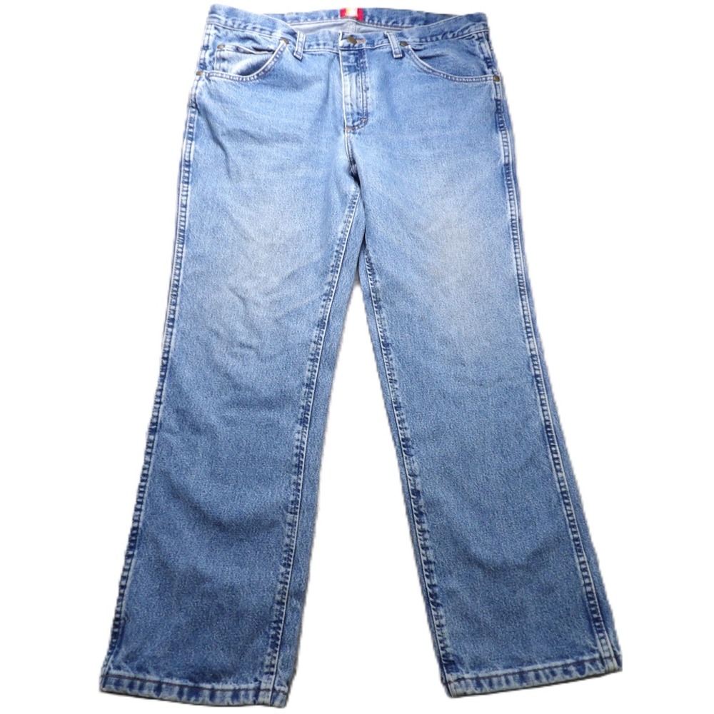 Wrangler 36MWZ Cowboy Cut Slim Fit Jeans 100% Cotton Denim Men 36x30 Blue Casual